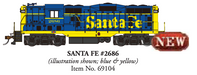 Bachmann 69104 HO Scale EMD GP7 Diesel Santa Fe ATSF 2686