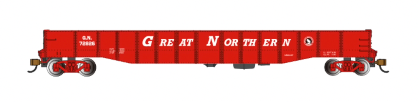 Bachmann 73971 N Scale 52'6" Drop End Gondola Great Northern GN 72826