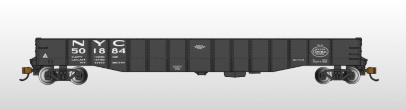 Bachmann 73972 N Scale 52'6" Drop End Gondola New York Central NYC 501884
