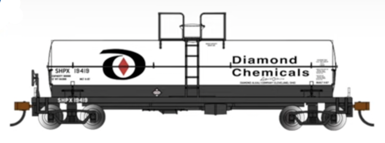 Bachmann 75801 HO Scale Chemical Tank Car Diamond Chemicals SHPX 19419