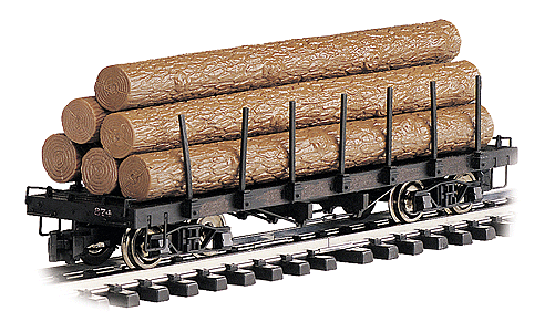 Bachmann Big Hauler 98470 "G" Flat W/ Logs Painted Unlettered - NOS