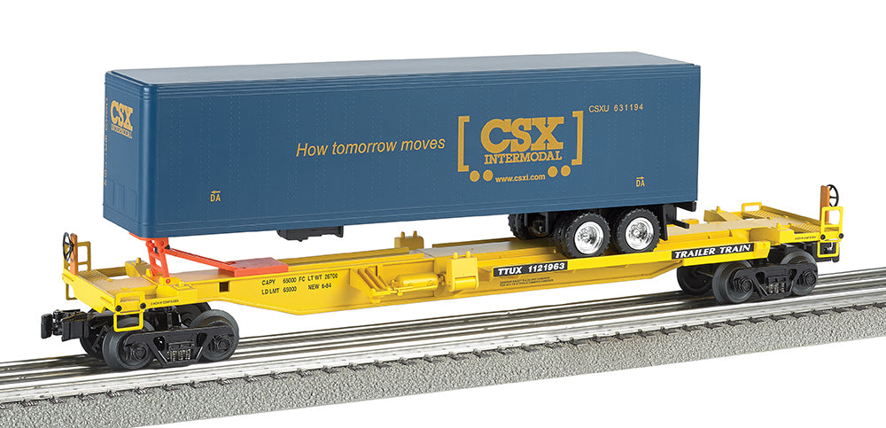 Williams by Bachmann 48403 O Gauge Front Runner Flatcar with Trailer CSX