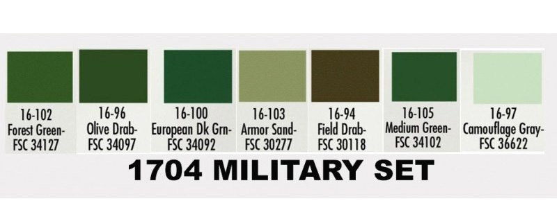 Badger 1704 MODELFlex Acrylic Paint Set Military Colors Set of 7