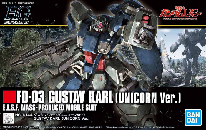 Bandai 5056751 1/144 HG Universal Century Series #221 FD03 Gustav Karl Unicorn Version