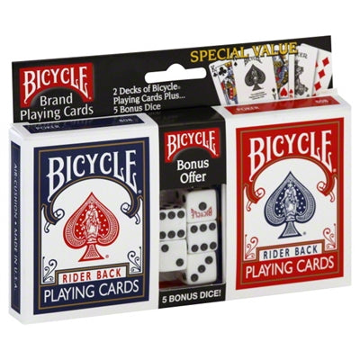 Bicycle 2 Decks of Playing Cards with Dice