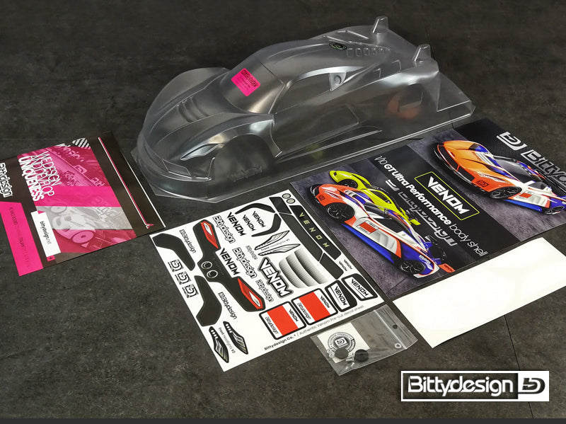 Bittydesign 190VNM Venom 1/10 GT Body Clear190mm On Road Body