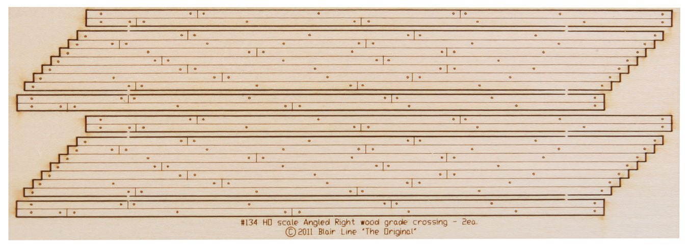 Blair Line 134 HO Scale Right Angled Wood Grade Crossing Kit 2 Pack
