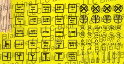 Blair Line 144 HO Scale Highway Signs Vintage Caution 1930s-1950s