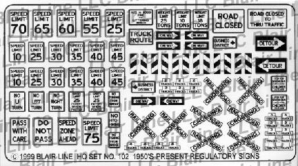Blair Line 2 N Scale Highway Signs Regulatory Signs #1 1948-Present