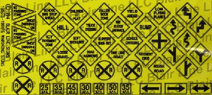 Blair Line 6 N Scale Highway Signs Warning Signs #2 1948-Present