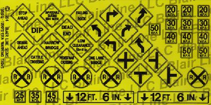 Blair Line 7 N Scale Highway Signs Warning Signs #3 1948-Present