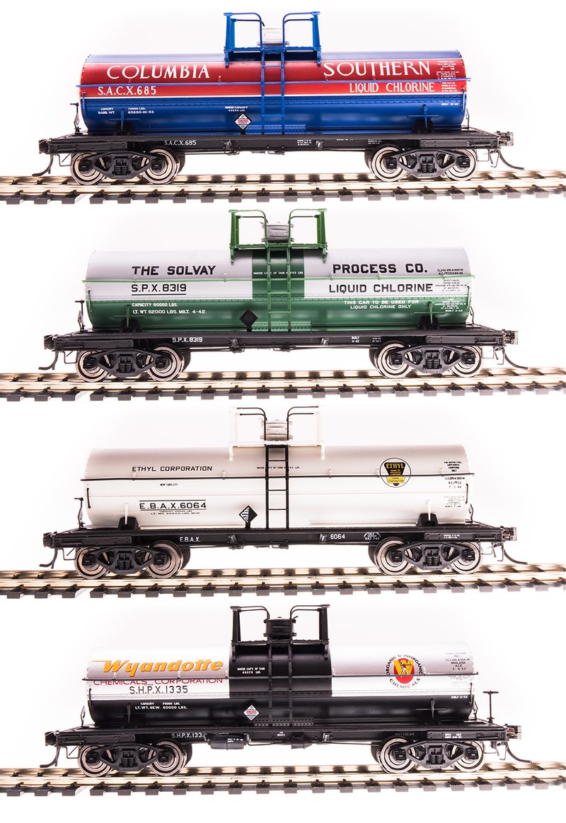 BLI 6178 HO Scale 6000 Gallon Tank Car Late 1950s Variety Set E 4 Pack