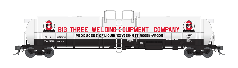BLI 6323 HO Scale Cryogenic Tank Car Big 3 Welding UTLX Single Car
