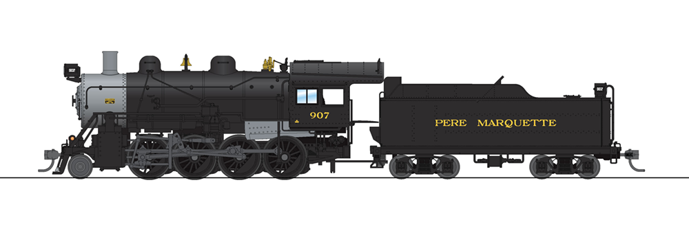 BLI 6350 HO Scale 2-8-0 Consolidation Steam Locomotive Pere Marquette PM 907 DCC Sound