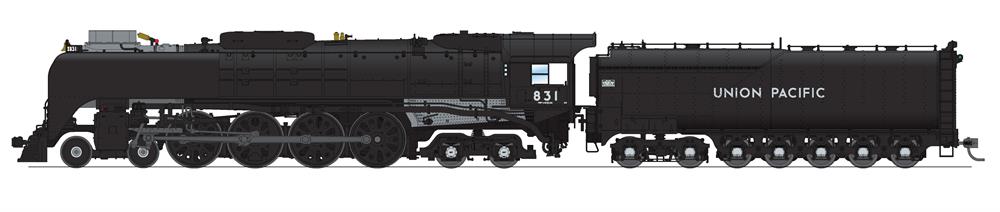 BLI 7364 HO Scale FEF-2 4-8-4 Steam Loco Union Pacific "Black and Graphite" UP 831 Paragon4 Smoke