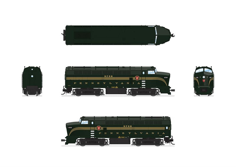 BLI 8270 HO Scale Baldwin RF-16 A Unit Sharknose Diesel "5 Stripe" PRR 9708 - Stealth