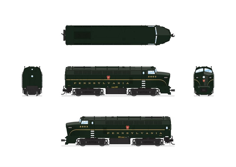 BLI 8272 HO Scale Baldwin RF-16 A Unit Sharknose Diesel "Single Stripe" PRR 2003A - Stealth
