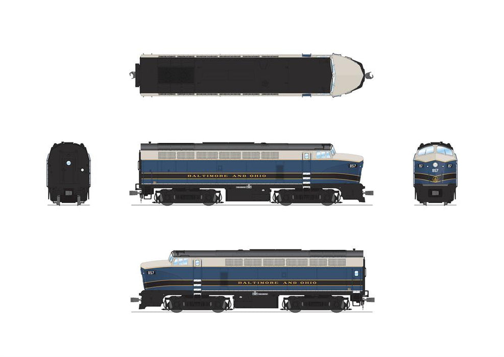 BLI 8274 HO Scale Baldwin RF-16 A Unit Sharknose Diesel Baltimore & Ohio B&O 857A - Stealth
