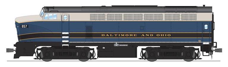 BLI 8274 HO Scale Baldwin RF-16 A Unit Sharknose Diesel Baltimore & Ohio B&O 857A - Stealth