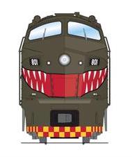 BLI 8291 HO Scale Baldwin RF-16 Sharknose Diesel US Air Force USAF 801 - Stealth