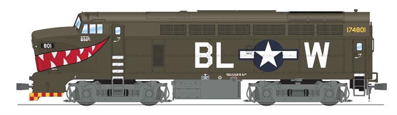 BLI 8291 HO Scale Baldwin RF-16 Sharknose Diesel US Air Force USAF 801 - Stealth