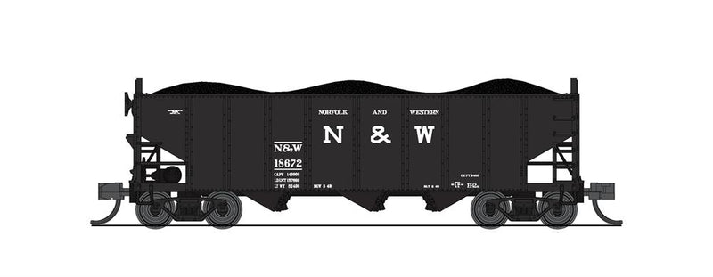 BLI (Broadway Limited Imports) 7141 N Scale H2a 3 Bay Hopper Norfolk & Western N&W 2 Pack B