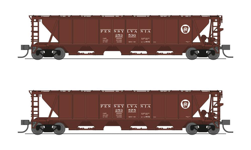 BLI (Broadway Limited Imports) 7251 N Scale H32 Covered Hopper Pennsylvania "Circle Keystone" 2 PackBLI (Broadway Limited Imports) 7251 N Scale H32 Covered Hopper Pennsylvania "Circle Keystone" 2 Pack
