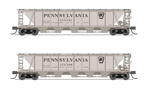 BLI (Broadway Limited Imports) 7253 N Scale H32 Covered Hopper Pennsylvania "Shadow Keystone" 2 Pack