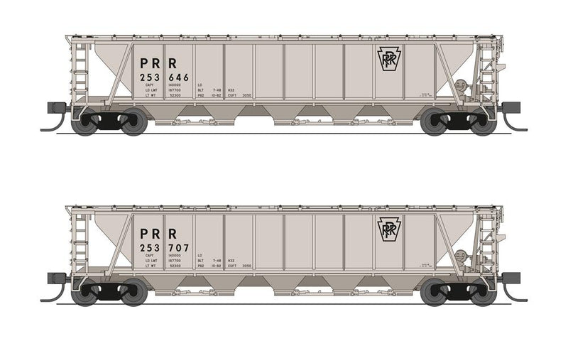 BLI (Broadway Limited Imports) 7254 N Scale H32 Covered Hopper Pennsylvania "Plain Keystone" 2 Pack