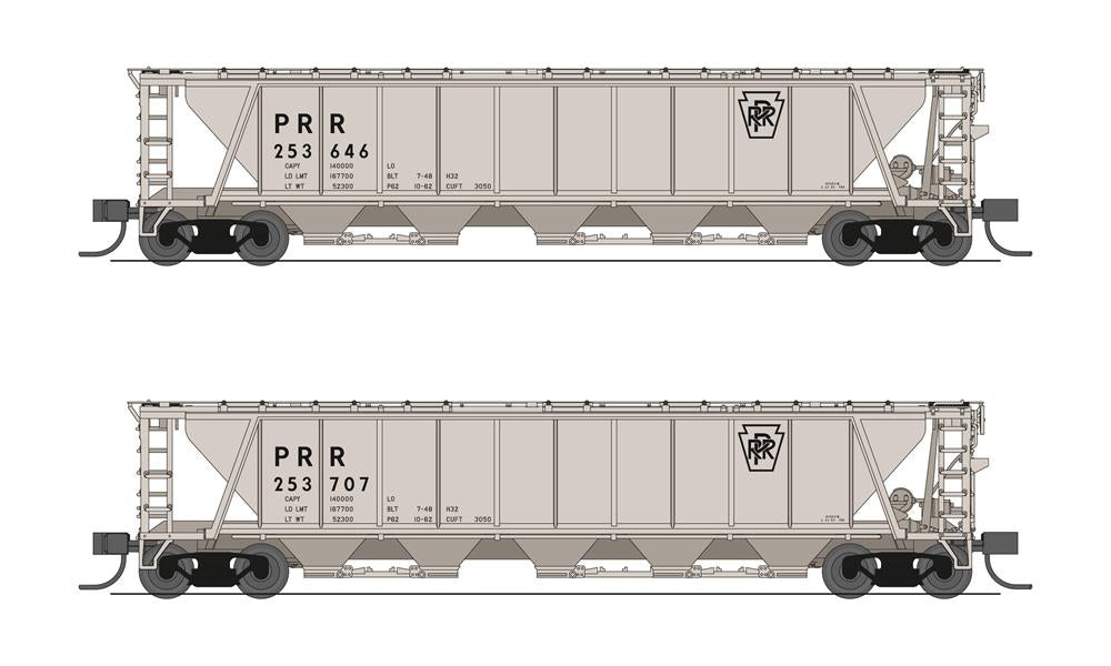 BLI (Broadway Limited Imports) 7254 N Scale H32 Covered Hopper Pennsylvania "Plain Keystone" 2 Pack