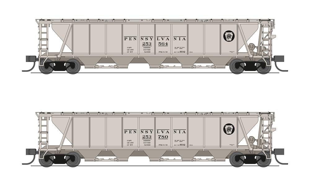 BLI (Broadway Limited Imports) 7255 N Scale H32 Covered Hopper Pennsylvania "Circle Keystone" 2 Pack