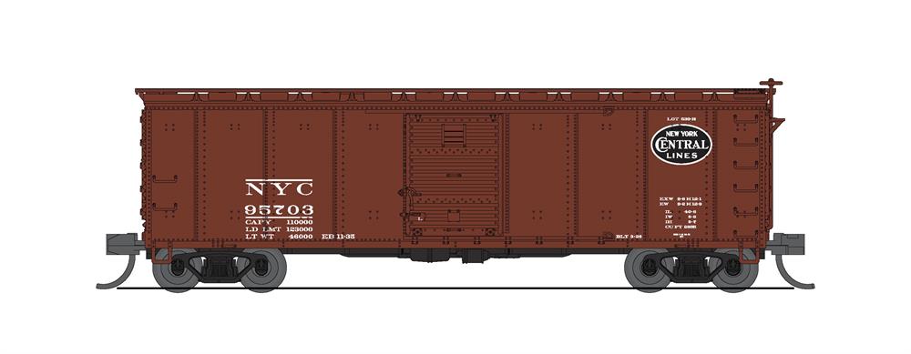 BLI (Broadway Limited Imports) 7270 N Scale 40' NYC Boxcar 1930's Variety Set A (NYC, MC, P&E, B&A)