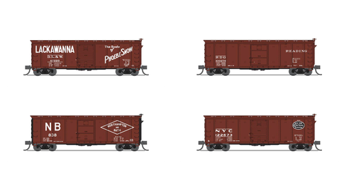 BLI (Broadway Limited Imports) 7273 N Scale 40' NYC Boxcar 1950's Variety Set D (NYC, RDG, DLW, NB)