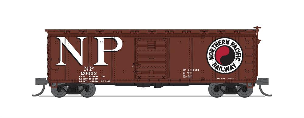 BLI (Broadway Limited Imports) 7280 N Scale 40' USRA Boxcar Northern Pacific NP 2 Pack