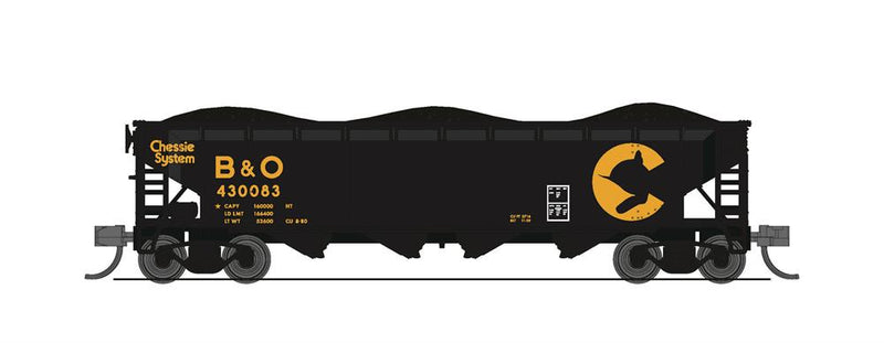 BLI (Broadway Limited Imports) 7423 N Scale 70 Ton Hopper Chessie System B&O 4 Pack B
