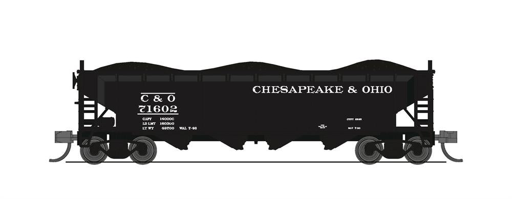 BLI (Broadway Limited Imports) 7427 N Scale 70 Ton H7-13 Hopper Chesapeake & Ohio C&O 4 Pack B