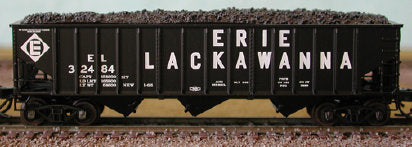 Bluford Shops N Scale 14132 14 Panel Ribside Hopper with Load 2-Pack Erie Lackawanna EL