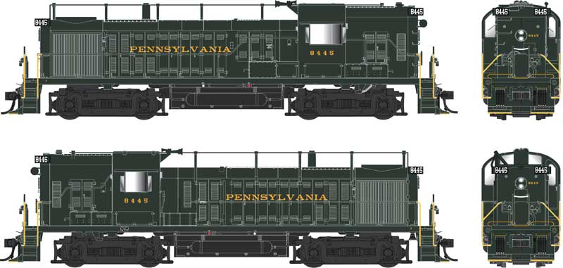Bowser 25238 HO Scale ALCo RS-3 Hammerhead Diesel Pennsylvania "As Delivered/Trainphone" PRR 8445 DC