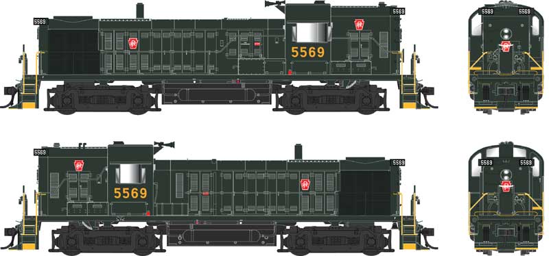 Bowser 25244 HO Scale ALCo RS-3 Hammerhead Diesel Pennsylvania "Keystone" PRR 5569 DCC Sound