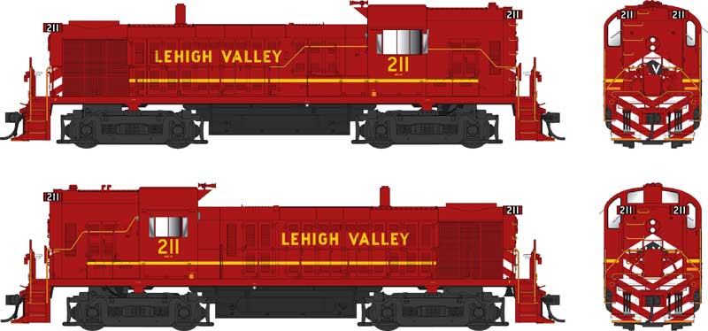 Bowser 25247 HO Scale ALCo RS-3 Hammerhead Diesel Lehigh Valley "Late Red" LV 211