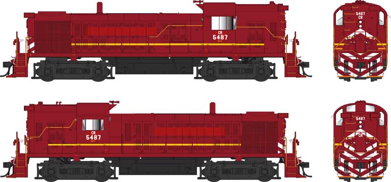 Bowser 25249 HO Scale ALCo RS-3 Hammerhead Diesel Conrail "Red Patch" CR 5487