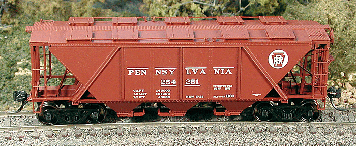 Bowser 40963 HO Scale H30 Covered Hopper "Circle Keystone" Pennsylvania PRR 254307 -  NOS