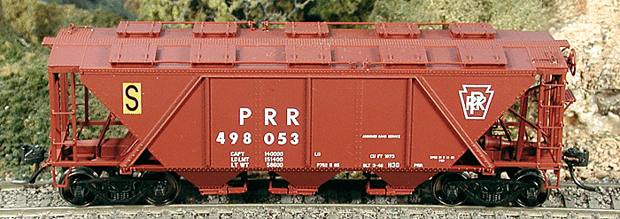 Bowser 40970 HO Scale H30 Covered Hopper "S - Plain Keystone" Pennsylvania PRR 498061 - NOS