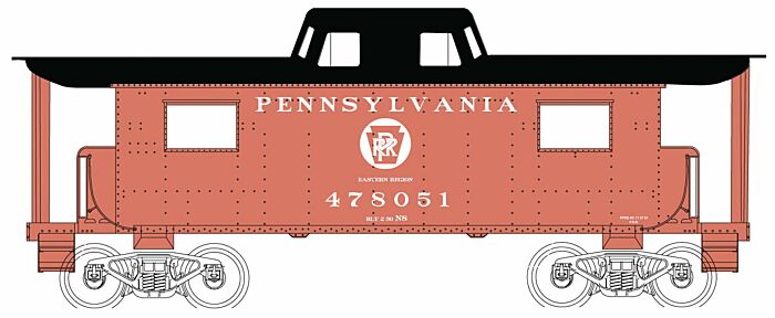 Bowser 41088 HO Scale N8 Caboose with Antenna Pennsylvania "Eastern Region" PRR 478051 - NOS