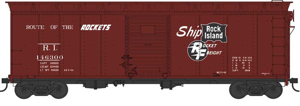 Bowser 41792 HO Scale 40' Boxcar Rock Island RI 146369