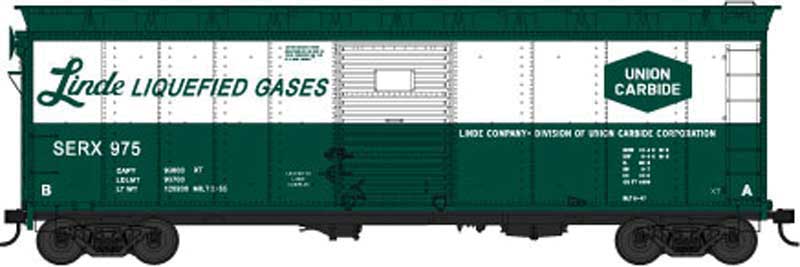 Bowser 42438 HO Scale 40' Boxcar Linde Liquefied Gases SERX 979