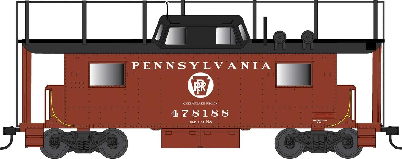 Bowser 42511 HO Scale PRR N8 Caboose Cabin Pennsylvania Cheseapeake Region PRR 478188 - Trainphone 