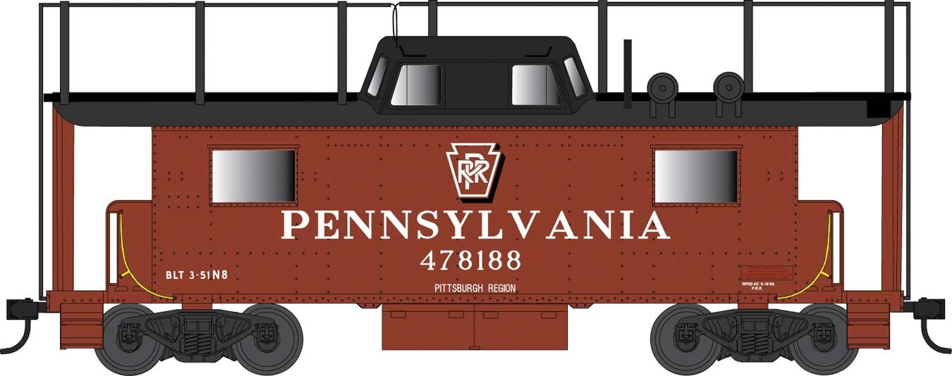 Bowser 42520 HO Scale PRR N8 Caboose Cabin Pennsylvania Pittsburgh Region PRR 478188 - Trainphone 
