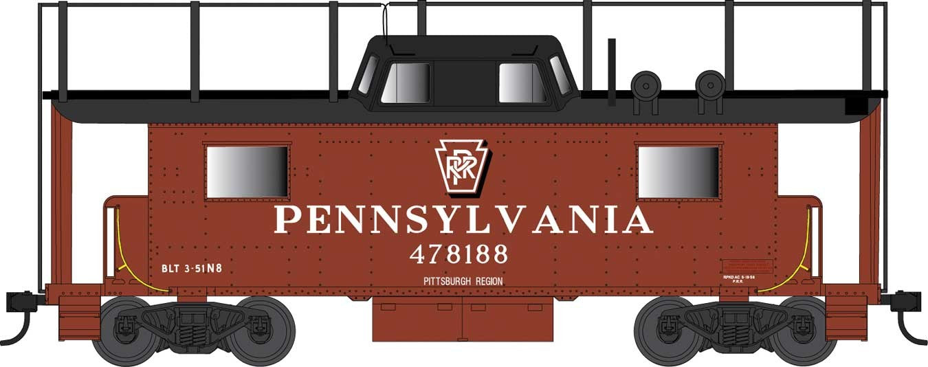 Bowser 42521 HO Scale PRR N8 Caboose Cabin Pennsylvania Pittsburgh Region PRR 478206 - Trainphone 
