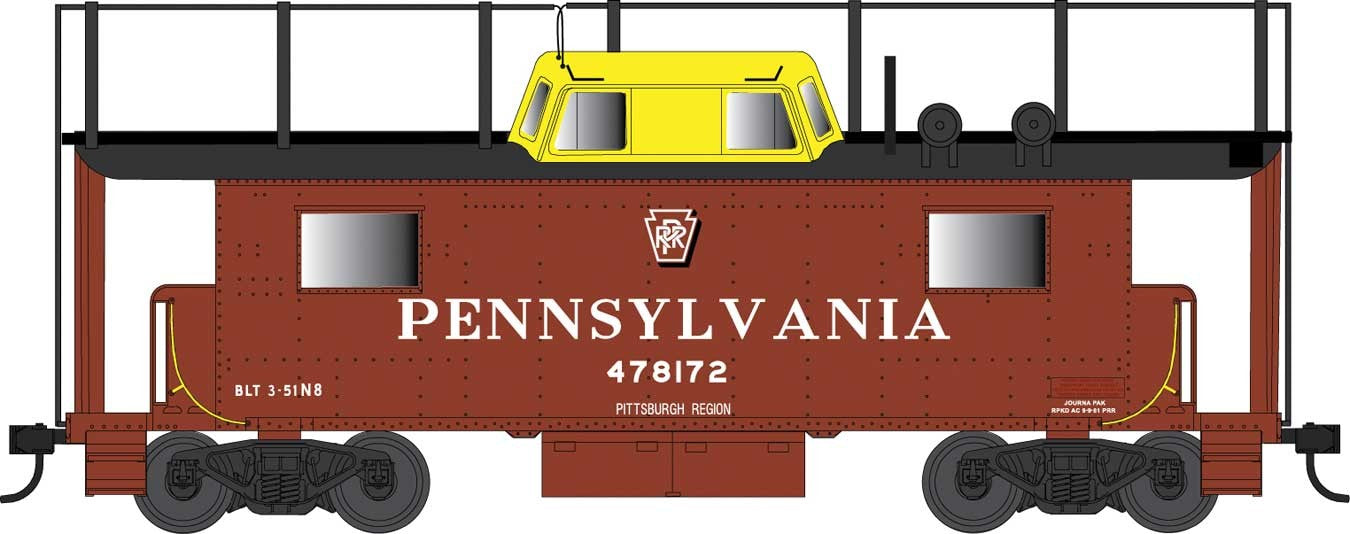 Bowser 42523 HO Scale PRR N8 Caboose Cabin Pennsylvania Pittsburgh Region PRR 478175 - Trainphone 